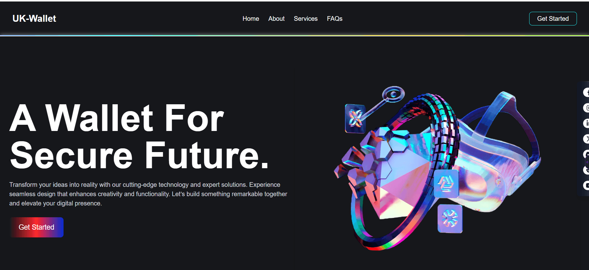 Vanilla HTML + Tailwind Holographic Design